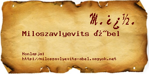 Miloszavlyevits Ábel névjegykártya
