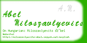 abel miloszavlyevits business card